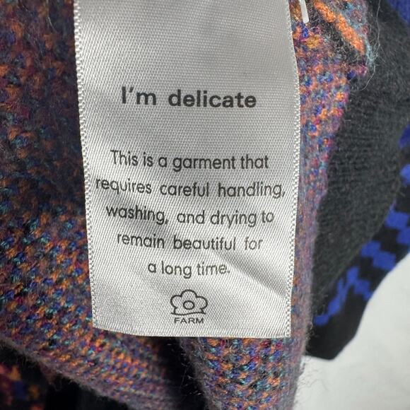 Farm Rio Pineapple Scarf Oversized Button Up Cardigan Sweater Sz XL - Picture 6 of 13